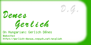 denes gerlich business card